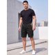thumbnail image 2 of INSPIRE CHIC Pantalones Cortos Cargo para Hombre con Cintura Elástica con Cordón, Bolsillos y Diseño de Bloque de Color L Negro, 2 of 5