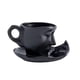 thumbnail image 2 of Juego De Taza Y Platillo De Té 260 Ml Kiss Of The Face Para Regalo De San Valentín Mujer Negro, 2 of 3