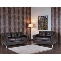 Muebles Altiro - Living Asiria 32 - Cuero Sintetico Pu Café