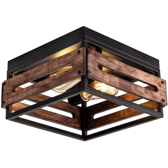Lámpara de techo MAYNA de 2 luces, montaje empotrado, rústica