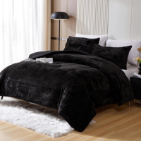 Genérico - Cubrecama Peludo Chiporro 2 Plazas + Fundas