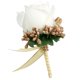 thumbnail image 3 of Estimulación Flor de rosa Broche Pin Ramillete de novia Blanco y dorado, 3 of 5