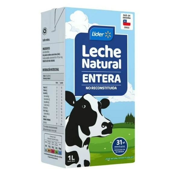 Leche Natural Entera caja, 1 L
