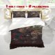thumbnail image 1 of 3pcs Kaka Kiss Golden Globe Print Three Piece Bedding Set Soft Quilt Cover And Two Pillowcases, 1 of 5