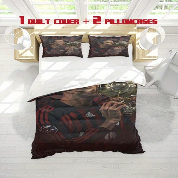 3pcs Kaka Kiss Golden Globe Print Three Piece Bedding Set Soft Quilt Cover And Two Pillowcases