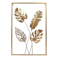 Genérico - Cuadro Decorativo Hojas Estilo Metal 60X40 Cm