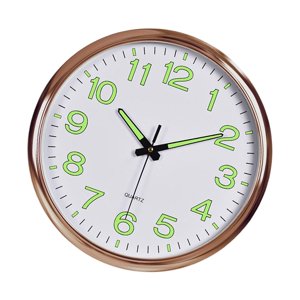 Magideal - Reloj De Pared Luminoso Luz Nocturna Relojes Colgantes Silenciosos Que No Hacen Tictac Con Función Brillante Relojes De Para Sala De Estar Baño Blanco