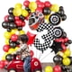 thumbnail image 3 of Set de decoración con globos a cuadros para fiesta temática de 3 coches de carreras, 3 of 7