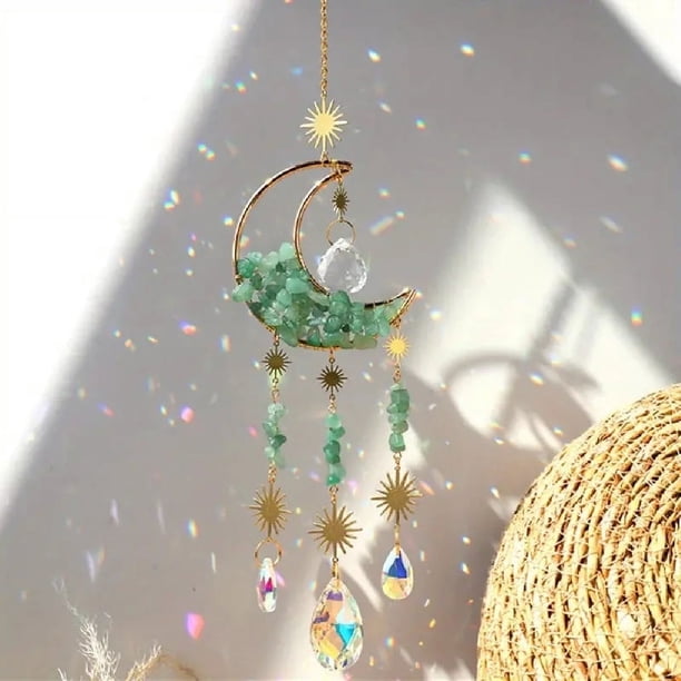 Gorgeous Crystal Moon Star Suncatcher - Add a Magical Window Rainbow to Your Home, Garden, Bedroom & More!