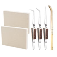 Xusx111 - Kit De Soldadura De Joyería De 6 Piezas Incluye 2 Bloques De Cerámica De Panal De Abeja 1 Pinzas De Cobre 3 Pinzas, Placas De Soldadura Joyeros Que Hacen Herramientas De Fundición De Fundici