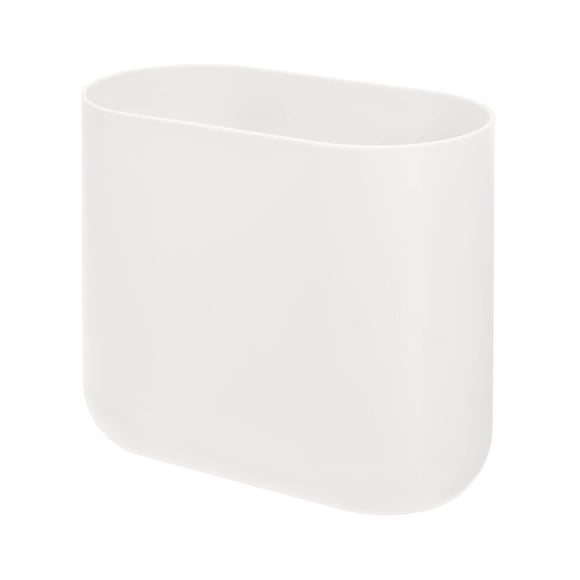iDesign Cubo de Basura Pequeño y Delgado de Plástico para Baño, Blanco Coco
