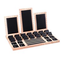 Magideal - Soporte De Exhibición De Joyería, Gran Capacidad, Organizador, Soporte De Exhibición, Almacenamiento, Soporte De Exhibición De Joyería De Bambú Para P Cuero Pu Negro