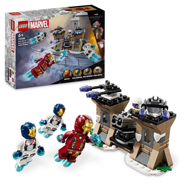 Juguete de construcción LEGO Marvel Iron Man y Iron Legion contra Hydra Soldier 135 piezas