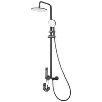 Joytek - Columna Ducha Teclado Monomando 4 Funciones Plato Redondo Gris Grafito