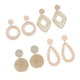 thumbnail image 1 of 4 Pares De Aretes De Ratán Llamativos Geométricos Bohemios Para Mujer De Color Claro, 1 of 5