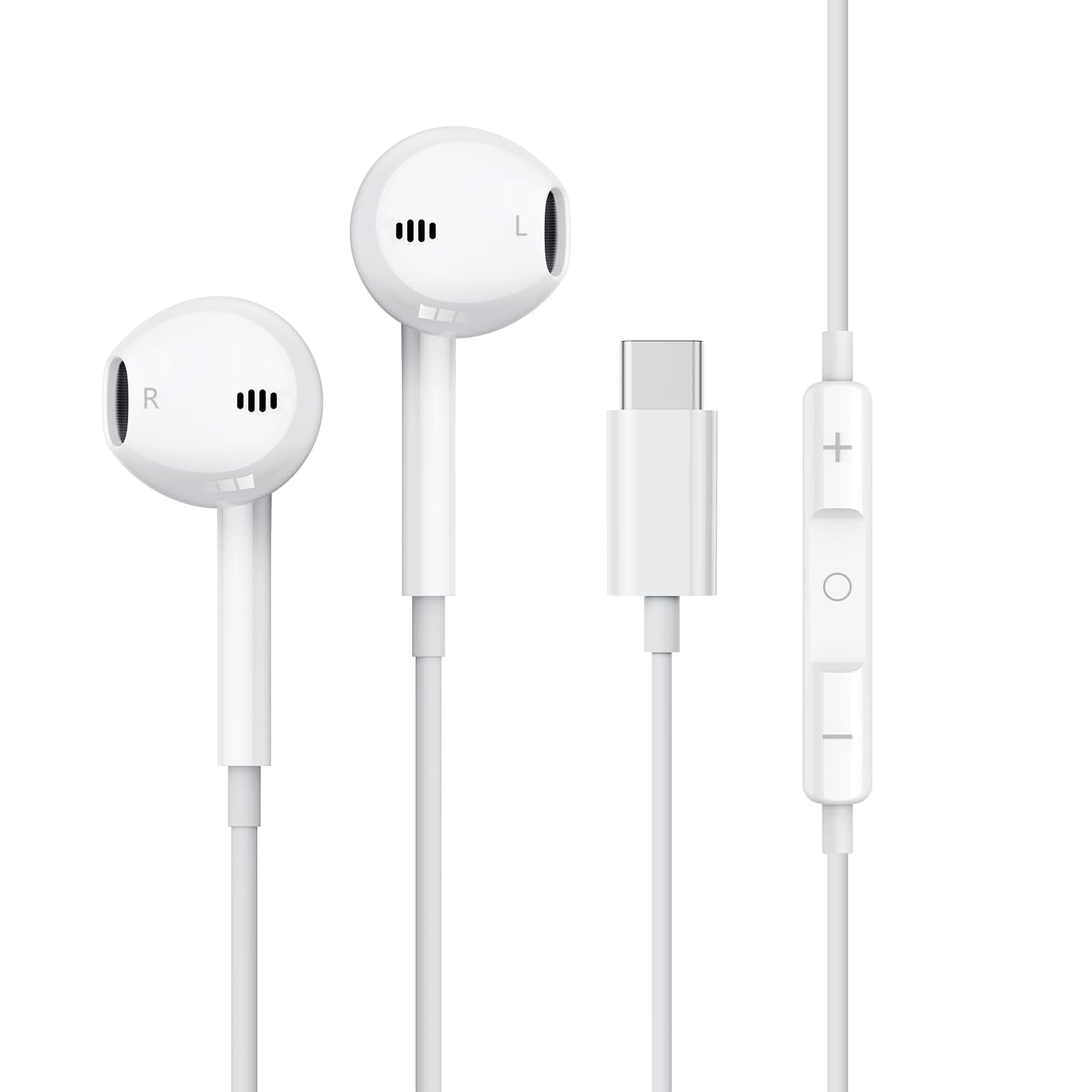 Tegdzgu - Auriculares Apple Usb C Con Cable Y Micrófono Tipo C Blancos