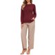 thumbnail image 2 of Suéteres de punto para mujer con cuello redondo y manga larga, atuendo casual de otoño 2025 L rojo vino, 2 of 6