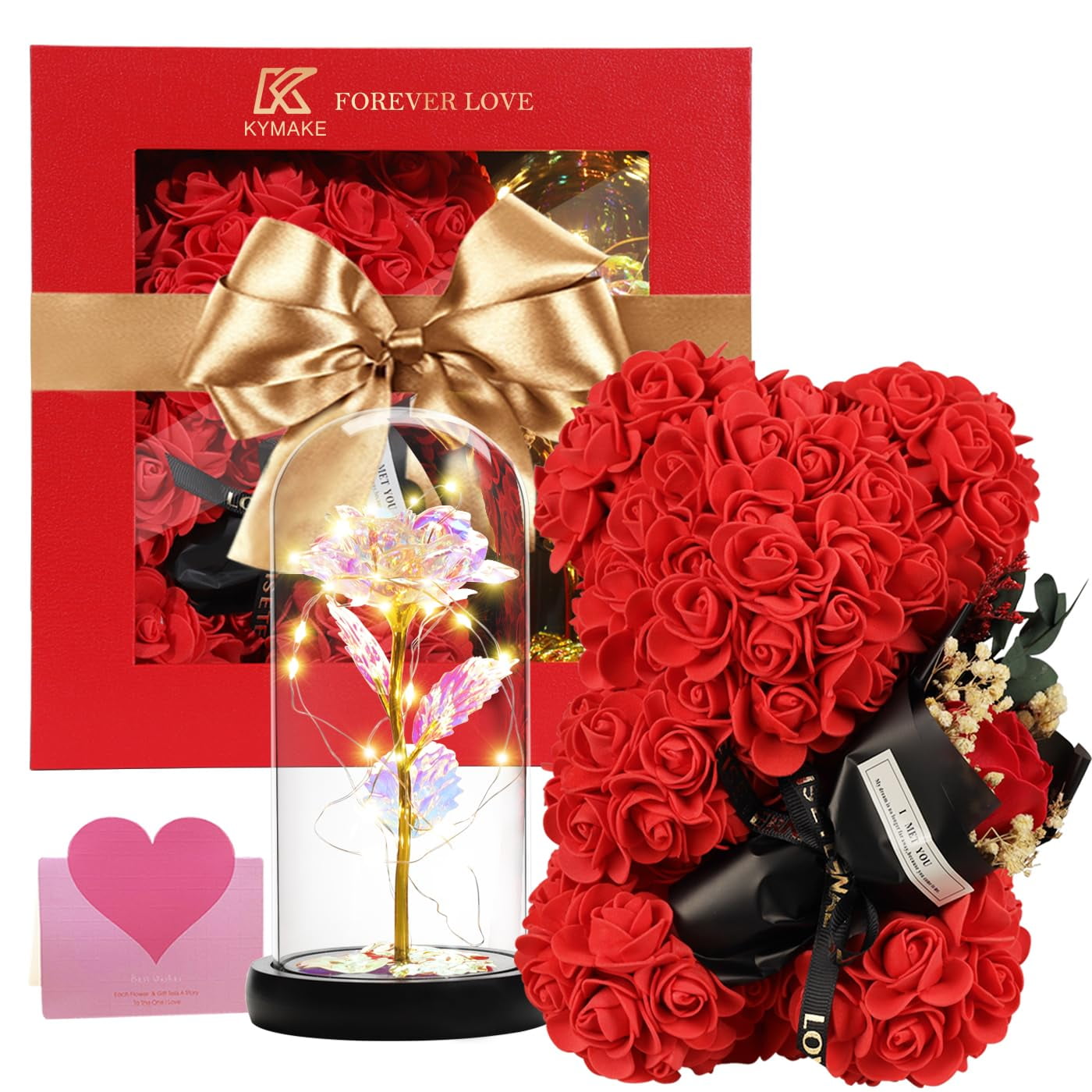 Set De Regalo K Kymake Rose Bear & Beauty And The Beast Inspired