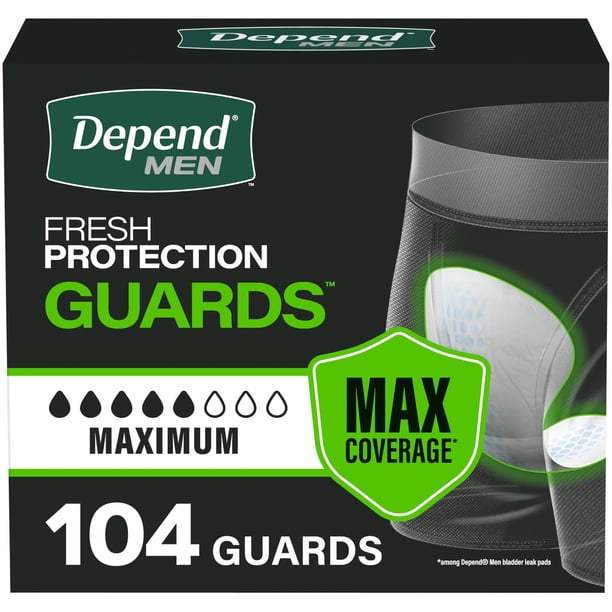Las almohadillas para incontinencia Depend Guards para hombres tienen la máxima capacidad de absorci