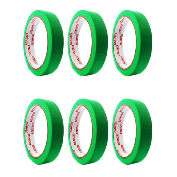 Cinta Enmascarar Masking Tape Color 18mmx20m 6 Unid verde