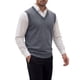 thumbnail image 4 of INSPIRE CHIC Chaleco de Suéter para Hombre Cuello en V Tejido sin Mangas Talla XL Gris Oscuro, 4 of 5