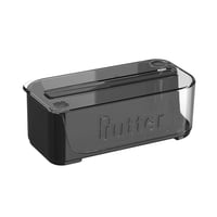 Bothyi - Plato De Mantequilla Con Cortador, Recipiente De Almacenamiento De Queso De Fácil Corte Para Refrigerador, Negro