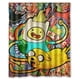 thumbnail image 1 of Cortina de ducha de dibujos animados de Hora de Aventuras, juego de cortina de baño con ganchos, tamaño 60 x 72 pulgadas, 1 of 3