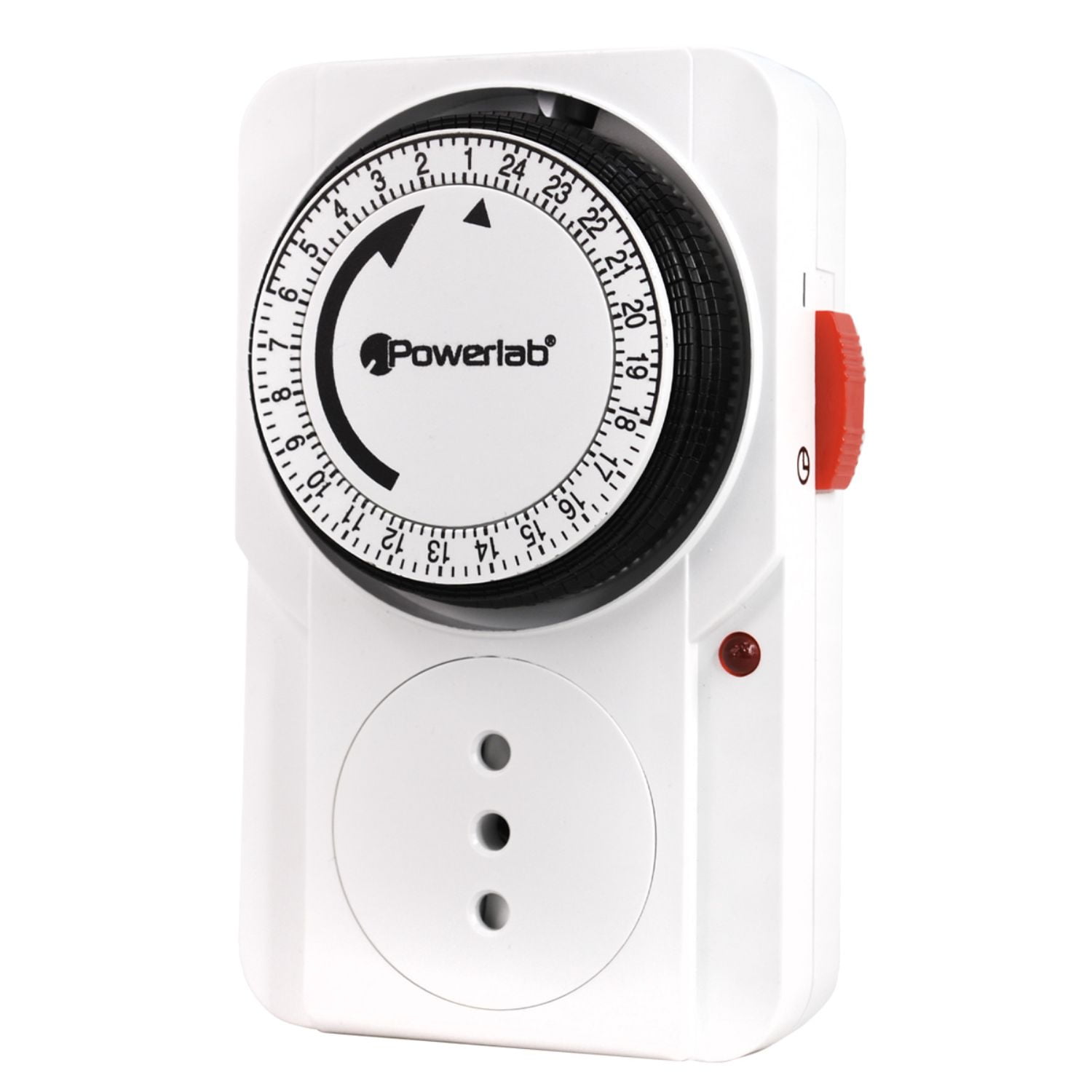 Powerlab - Timer Análogo 2000w Programable 24h Encendido Y Apagado - Ps