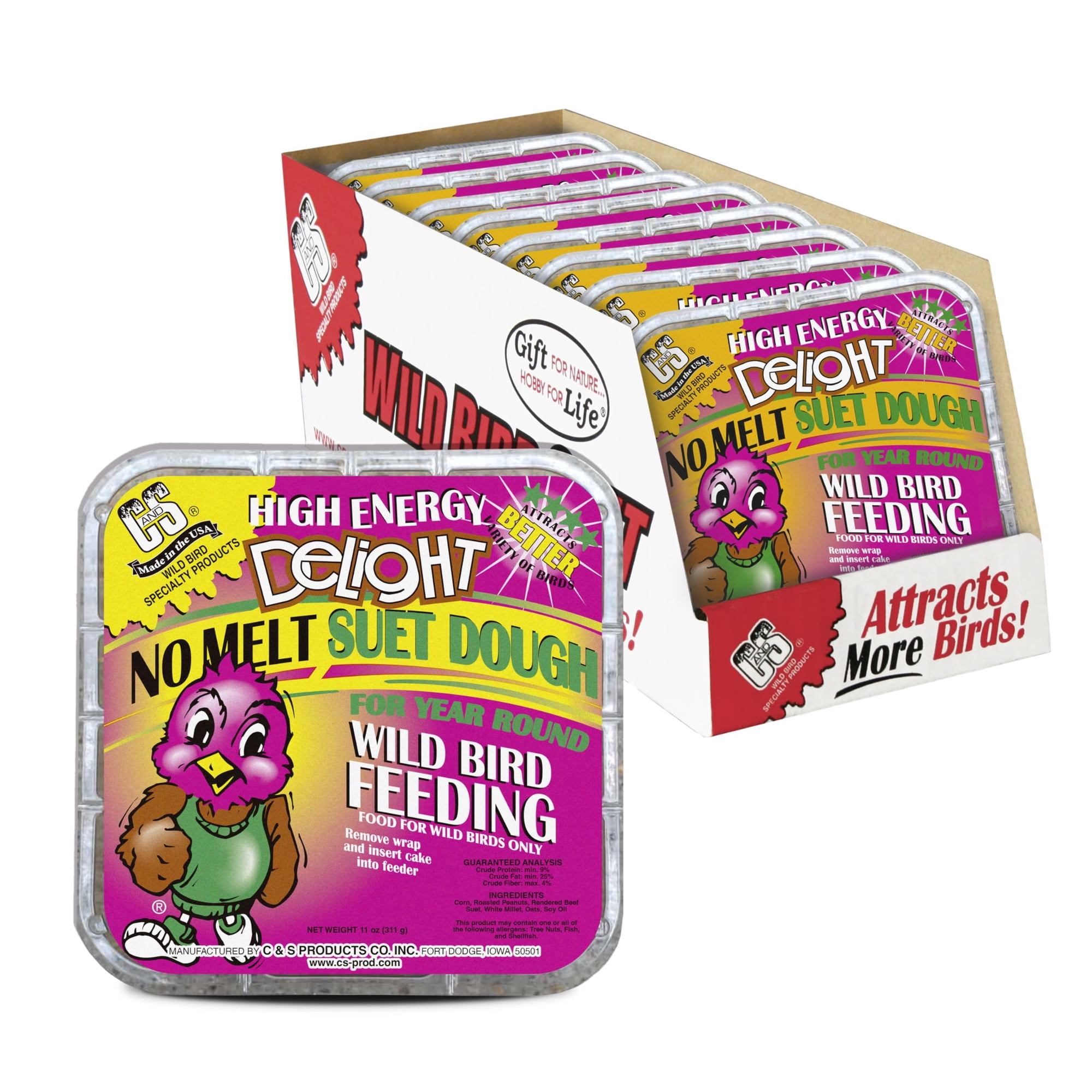 Pasteles de Sebo C&S High Energy Delight No Melt para Aves Silvestres x8