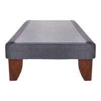Kerabaalshop - Base De Cama Europea De 1,5 Plazas Lino Gris Oscuro Largo 2.00 Metros