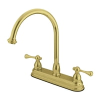 Grifo De Cocina Kingston Brass Kb3742Bl 8 Centerset, Latón Pulido