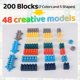 thumbnail image 2 of Bloques de construcción LOGBAY de 200 piezas, juguete STEM con base, 2 of 9