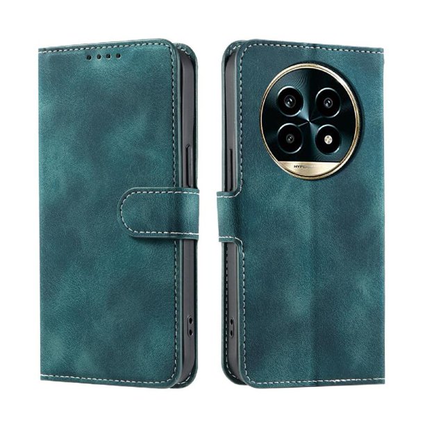 Funda Cartera para Realme 13 Plus Tapa con Ranuras, Soporte y Correa Verde