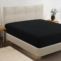 Sábana Bajera Lane Linen Lane Linen Queen Negra De Microfibra