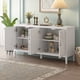 thumbnail image 2 of TREXM Retro Sideboard door with Circular Groove Design Round Metal Door Handle for Entrance, Dinning Room, Living Room (White), 2 of 3