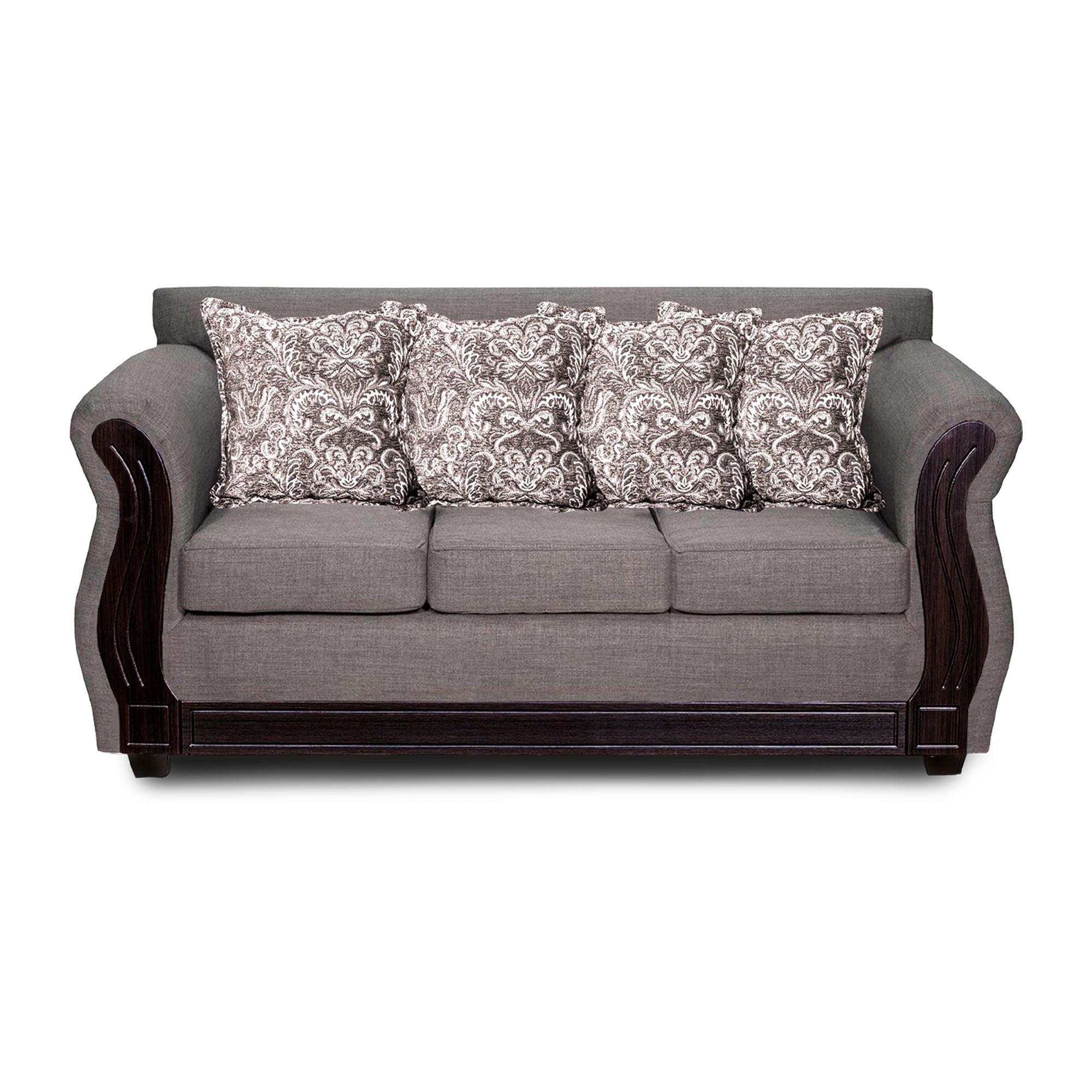 Adonis Leudh - Sofá 3 Presonas Caburgua Tela Lisa Gris Medio