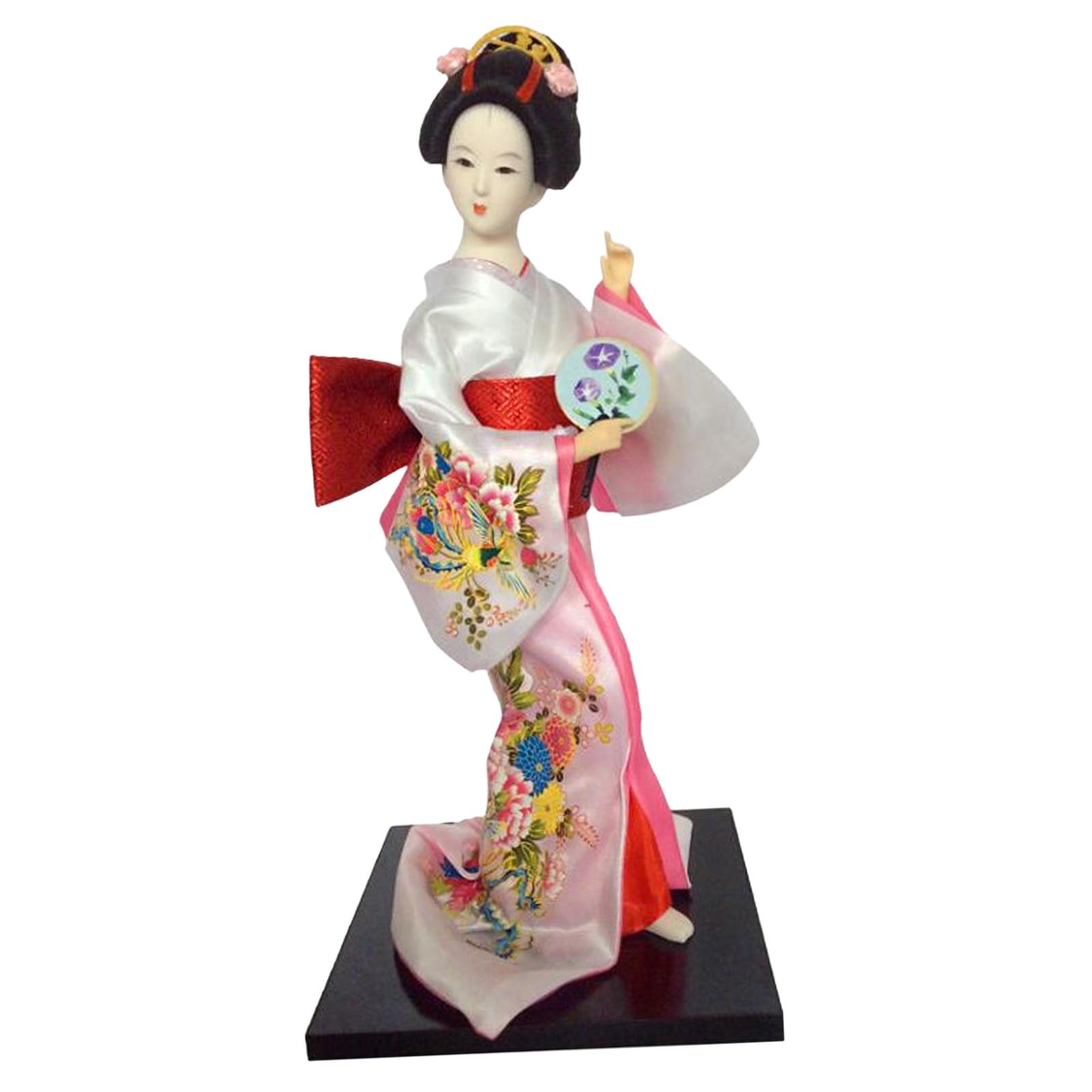 Bothyi - Decoración De Estante De Muñecas De Kimono Artesanal De Geisha Japonesa De 12 Pulgadas