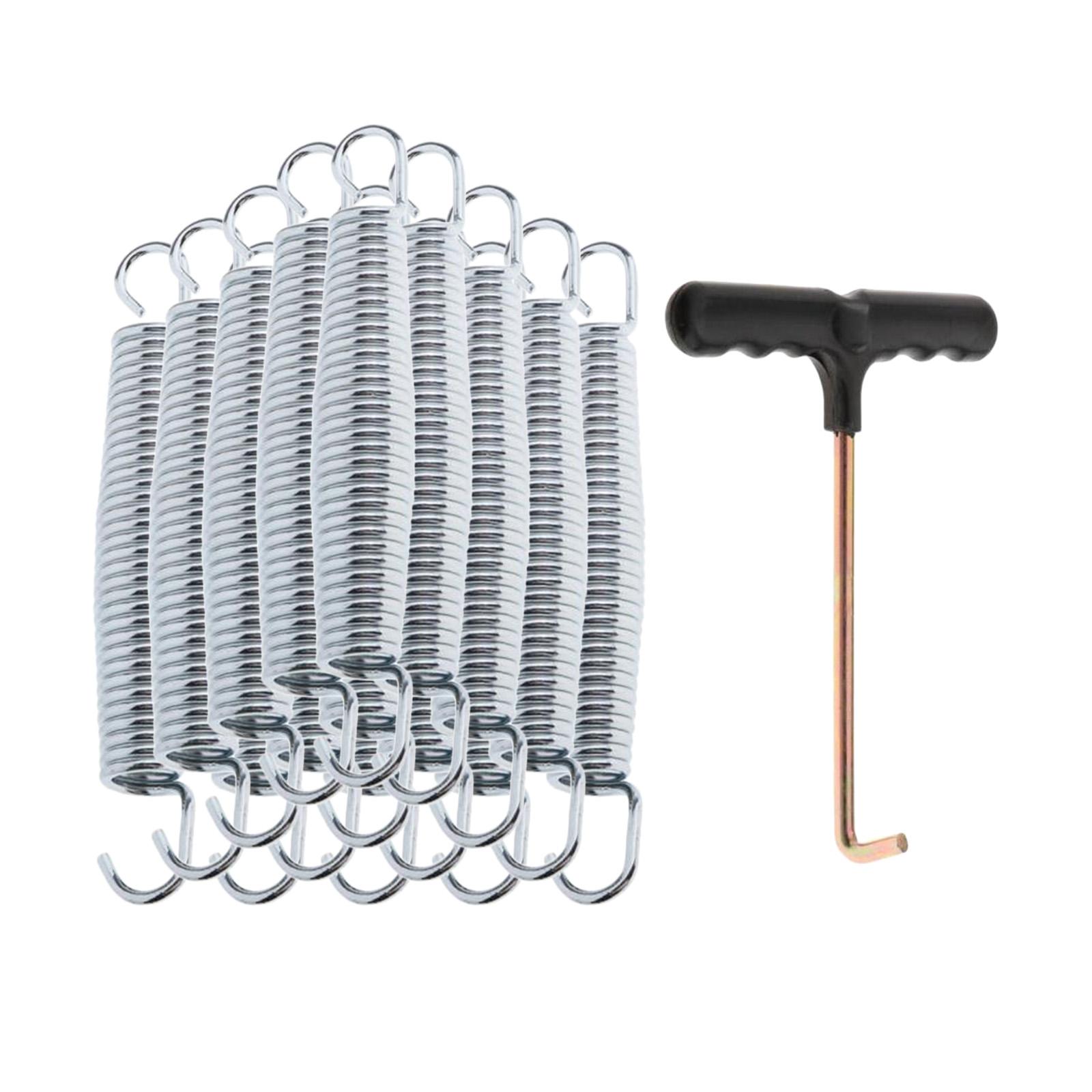 Magideal - Resortes De Trampolín De 15 Piezas Con Herramienta De Tracción De Resorte, Repuesto Para Exteriores, Accesorios De Reparación De Trampolín Resistentes Resorte De 147 Cm.