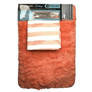 Set De Baño 14 Piezas Sidney / Franjas Coral – Doral