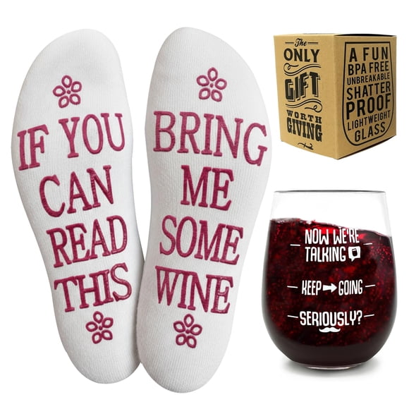 Copa de vino The ONLY GIFT WORTH GIVING irrompible de 450 ml + calcetines