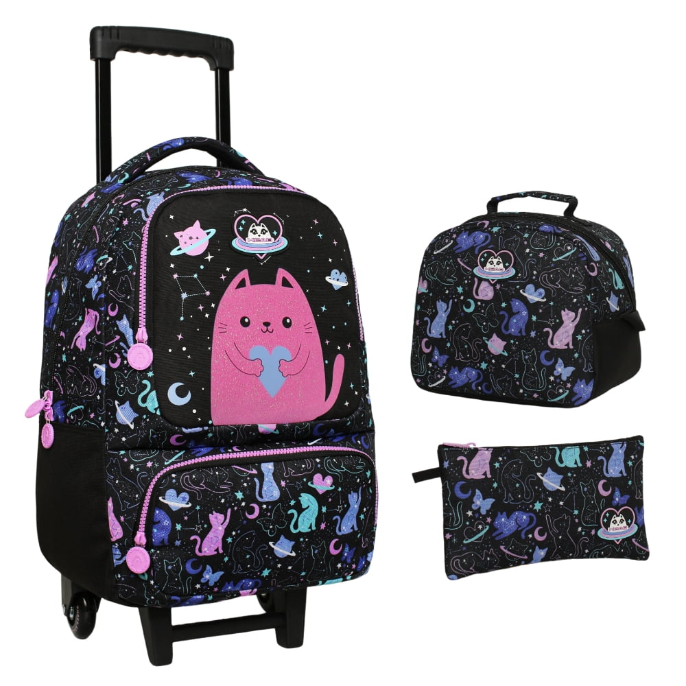 Pack Bakan Escolar Mujer Space Cat Negro Head