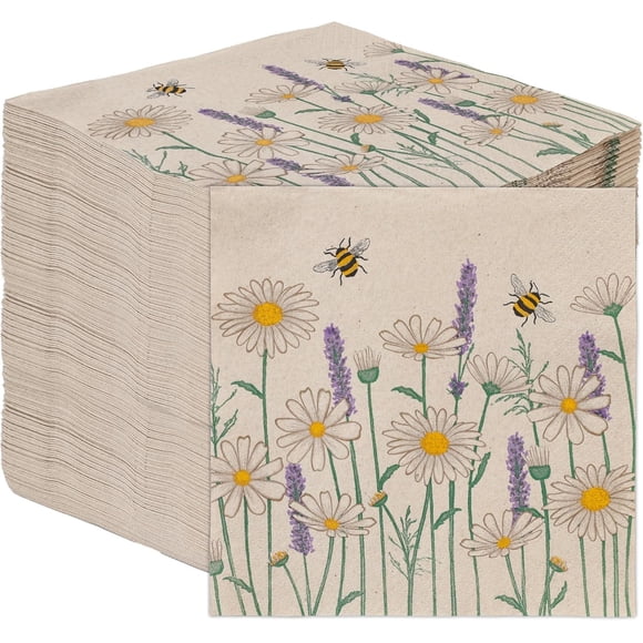 Servilletas 100 Uds Floral Bee Ecológicas 33 Cm