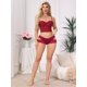 thumbnail image 2 of INSPIRE CHIC Tanga de Encaje Ancho para Mujer Corte en V Seda Helada de Talle Medio T-Back Ropa Interior Sin Costuras L Rojo, 2 of 4
