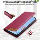 thumbnail image 3 of Funda Tipo Cartera de Cuero Sintético para Samsung Galaxy A24 4G Bloqueo RFID, con Ranuras para Tarjetas y Bolsillo para Efectivo, Cierre Magnético Fuerte Rojo, 3 of 6