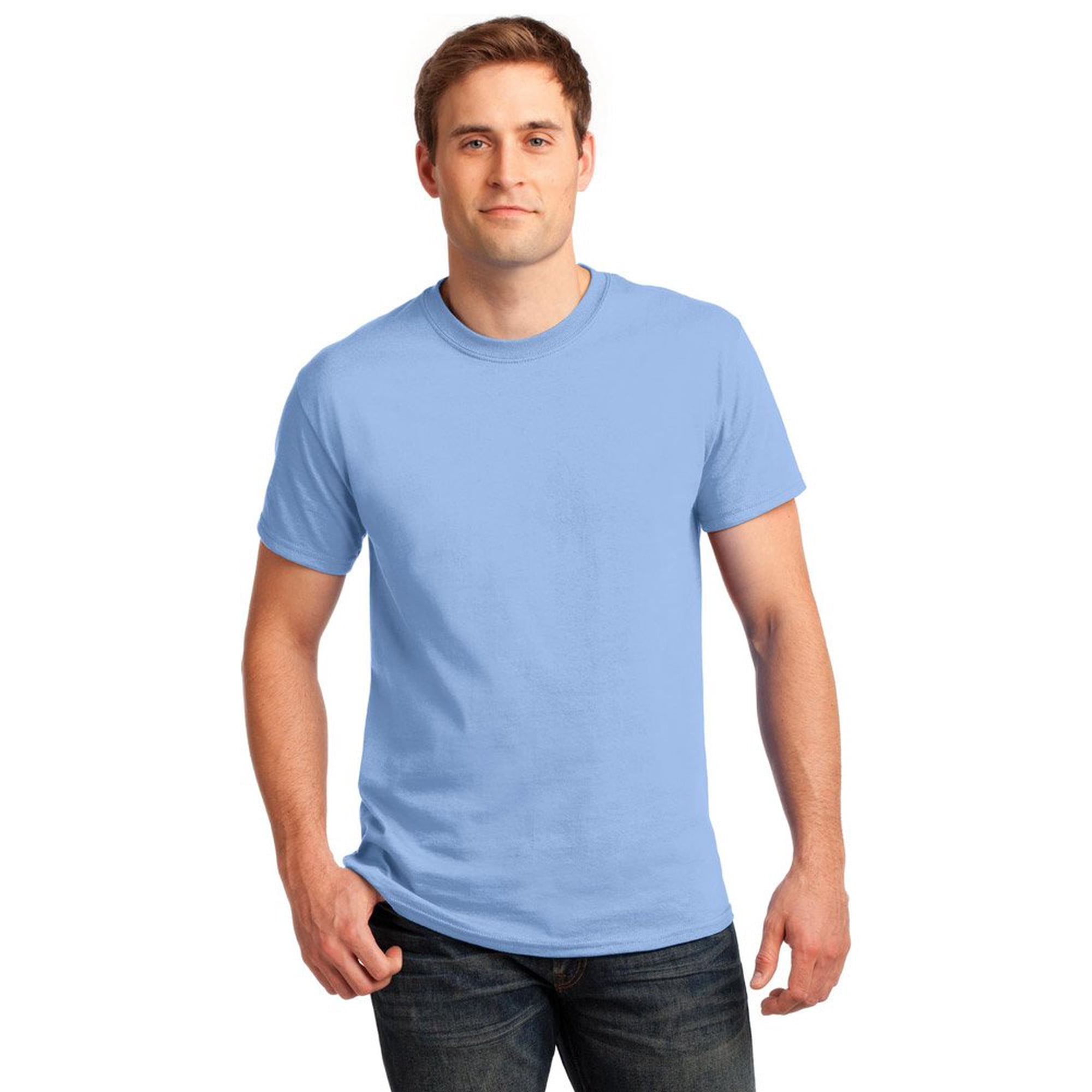 Camiseta Gildan Ultra Cotton 100% Algodón Para Hombre Azul Claro