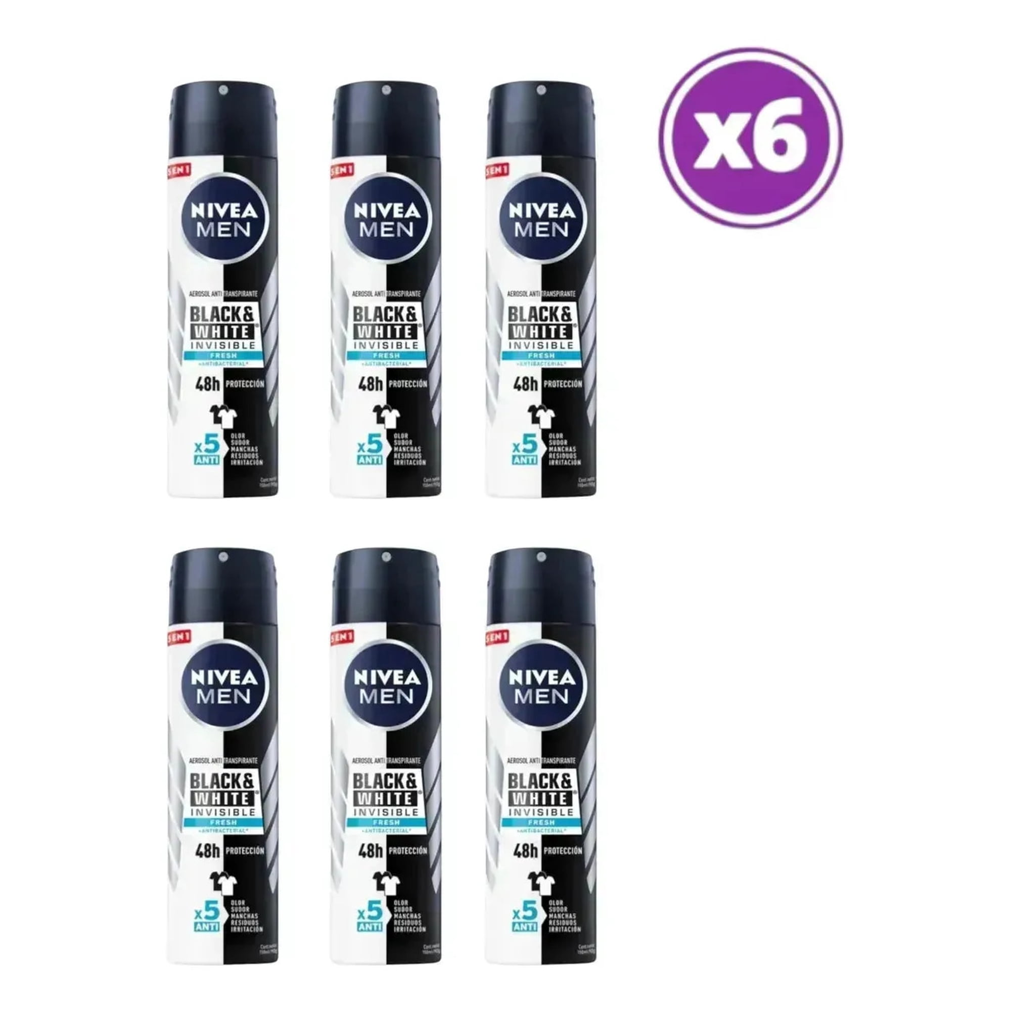 Nvisible Pack 06 Men Nvisible Fresh Antitransp Spray 150ml | Lider