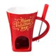 thumbnail image 2 of Taza Para Fondue De Chocolate Con Tenedor, Taza Personal Para Derretir Queso Para Fiestas, Camping, Letra Roja, 2 of 5