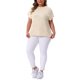 thumbnail image 2 of Agnes Orinda Blusas Casuales de Mujer Tallas Grandes Cuello Redondo Texturizado Manga Corta Tejido Sólido 2X Albaricoque, 2 of 6