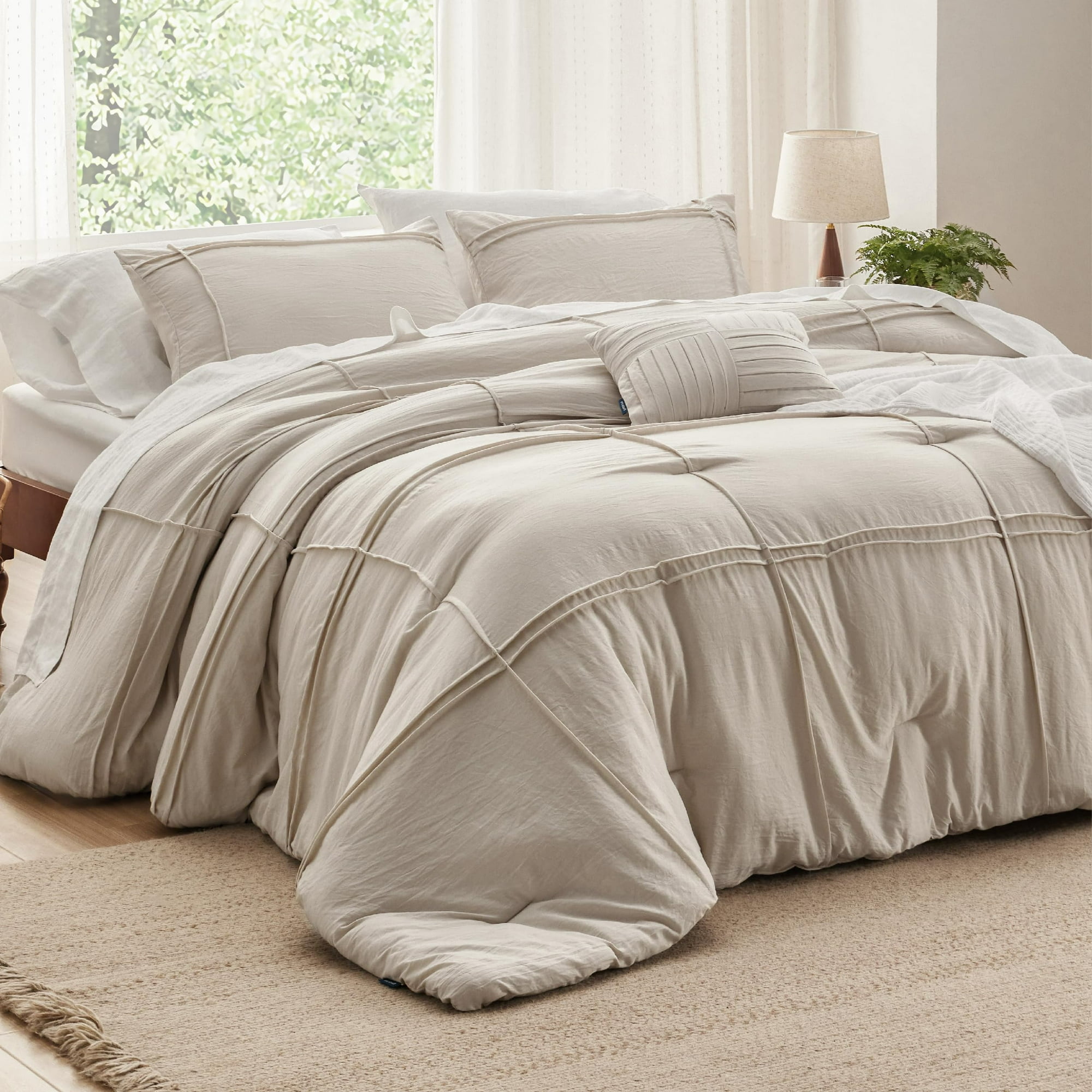 Juego De Edredón Bedsure Beige Queen Con 4 Piezas