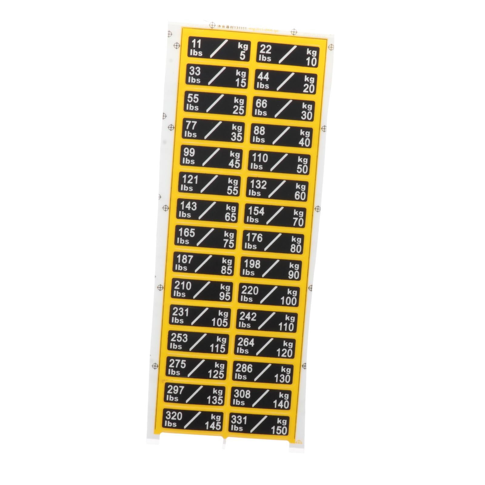 Ioensy - Etiquetas Para Pilas De Pesas, De 5 Kg A 150 Kg, Etiquetas Adhesivas Para Bloques De Pesas, Pegatinas Numéricas